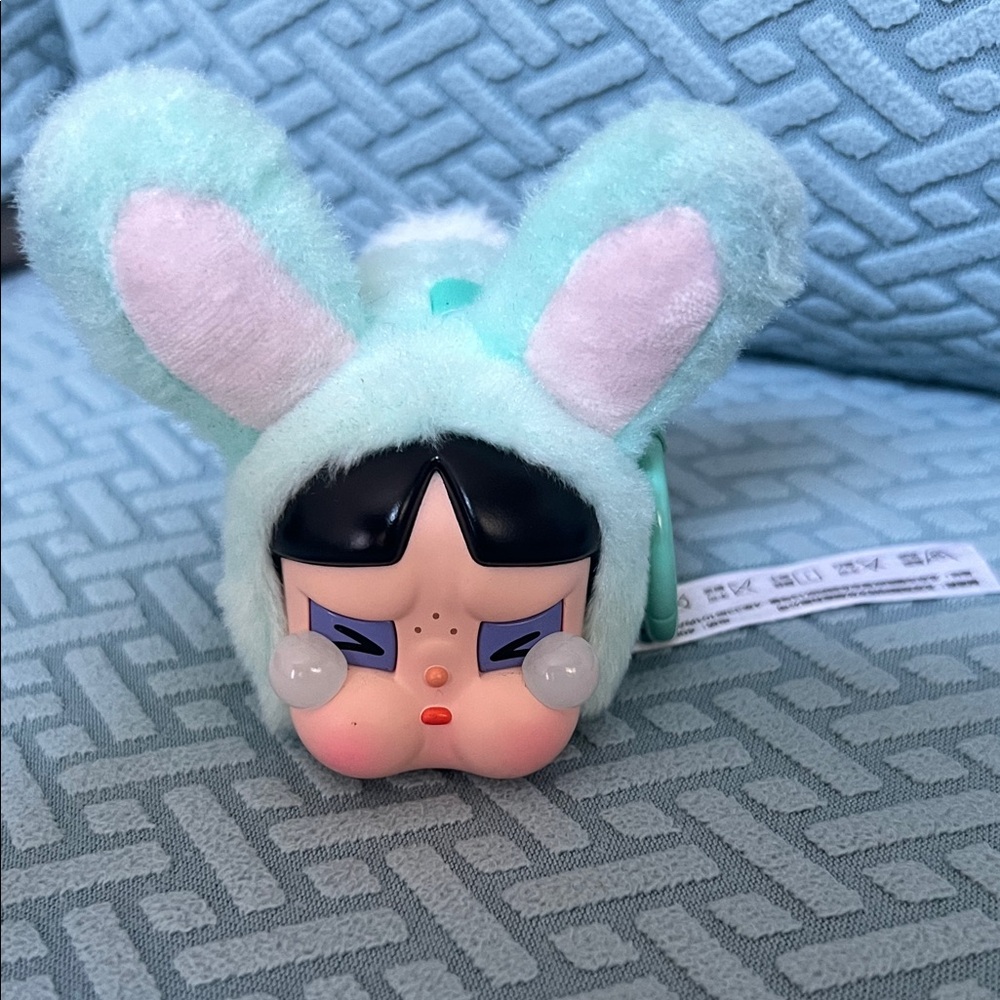 Pop Bunny-Eared Plush Toy in Mint and White